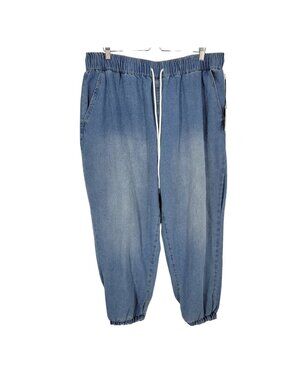 Forever 21 Blue jogger Pants Plus size 18 Elastic waist relaxed hips drawstring